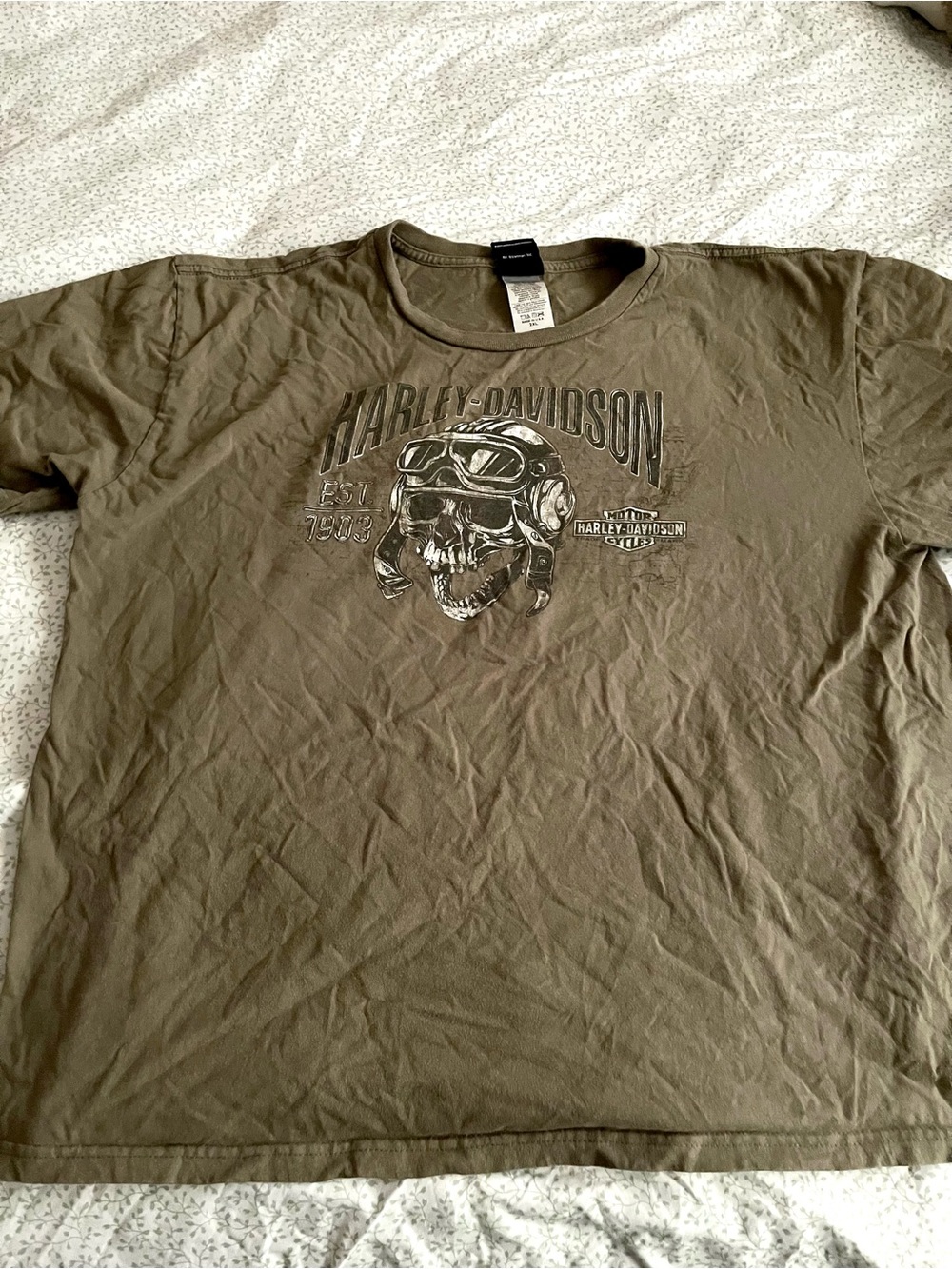 Harley-Davidson Men’s Olive Skull Graphic Tee